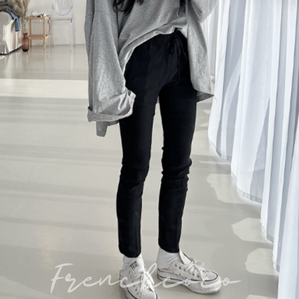 프렌치코코 슬림핏 슬랙스 레깅스 쫀쫀 텐션 쫄바지 편한바지 데일리바지 - 메인 이미지