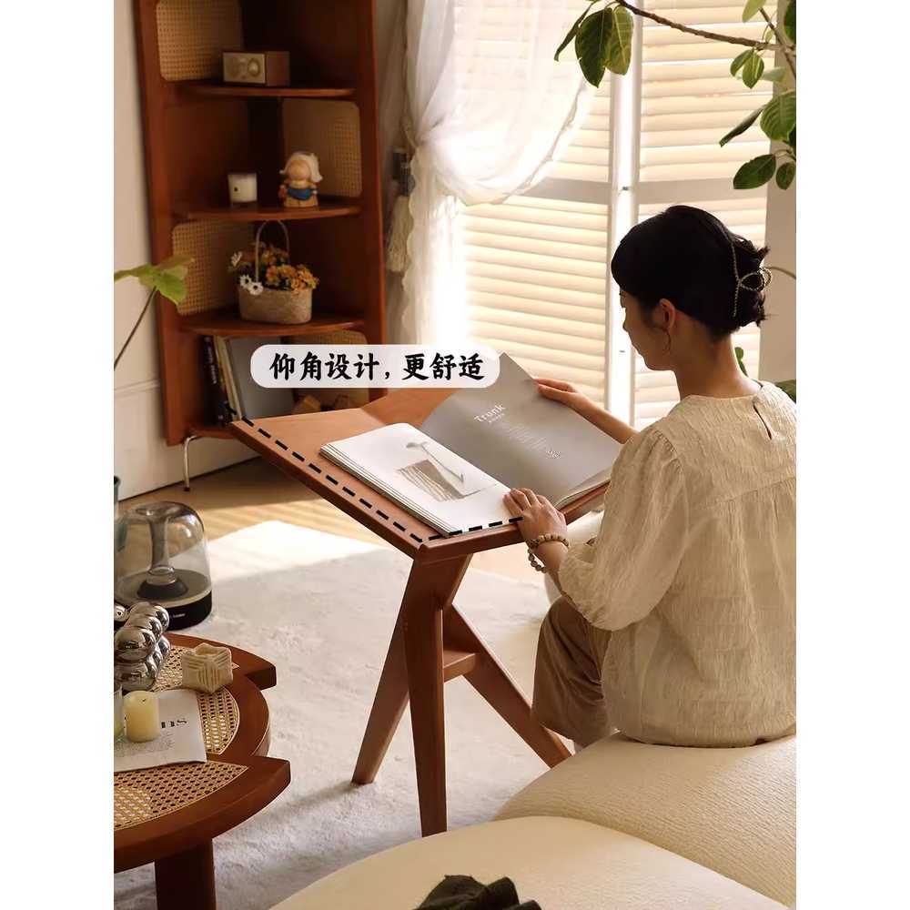 스탠딩 독서대 서서보는 책 거치대 원목 선반 플로어 - 상세 이미지 3