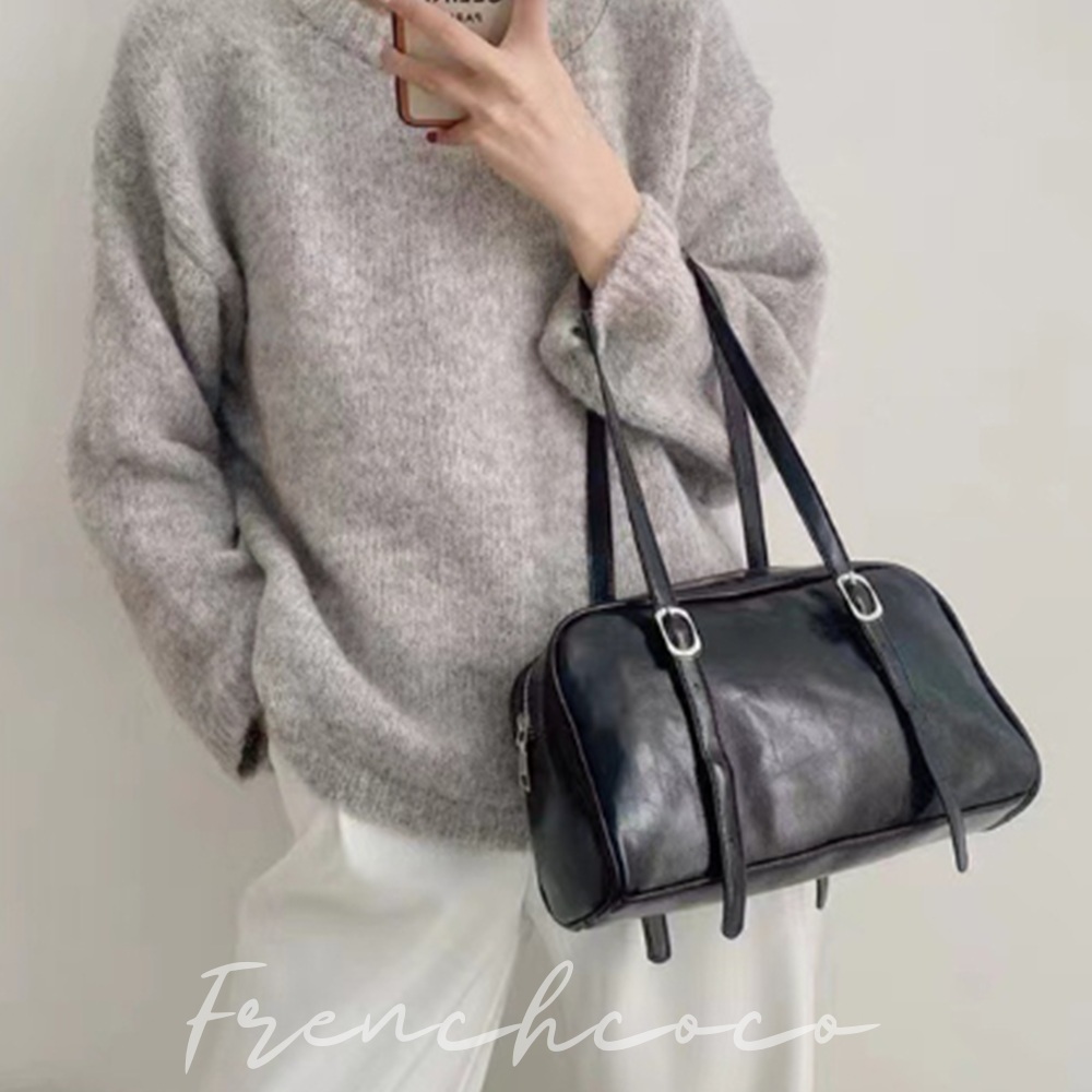 프렌치코코 여성 바게트 가방 보스턴 숄더백 데일리백 올드머니룩 캐주얼룩 - 메인 이미지