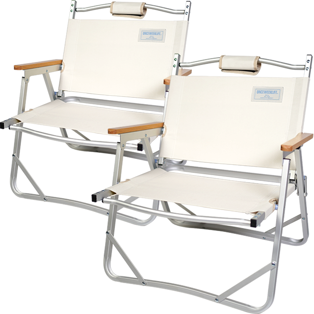 원스위크라이프 캠핑 의자 커밋 폴딩 플랫 체어 1+1 싱글, 아이보리, 2개