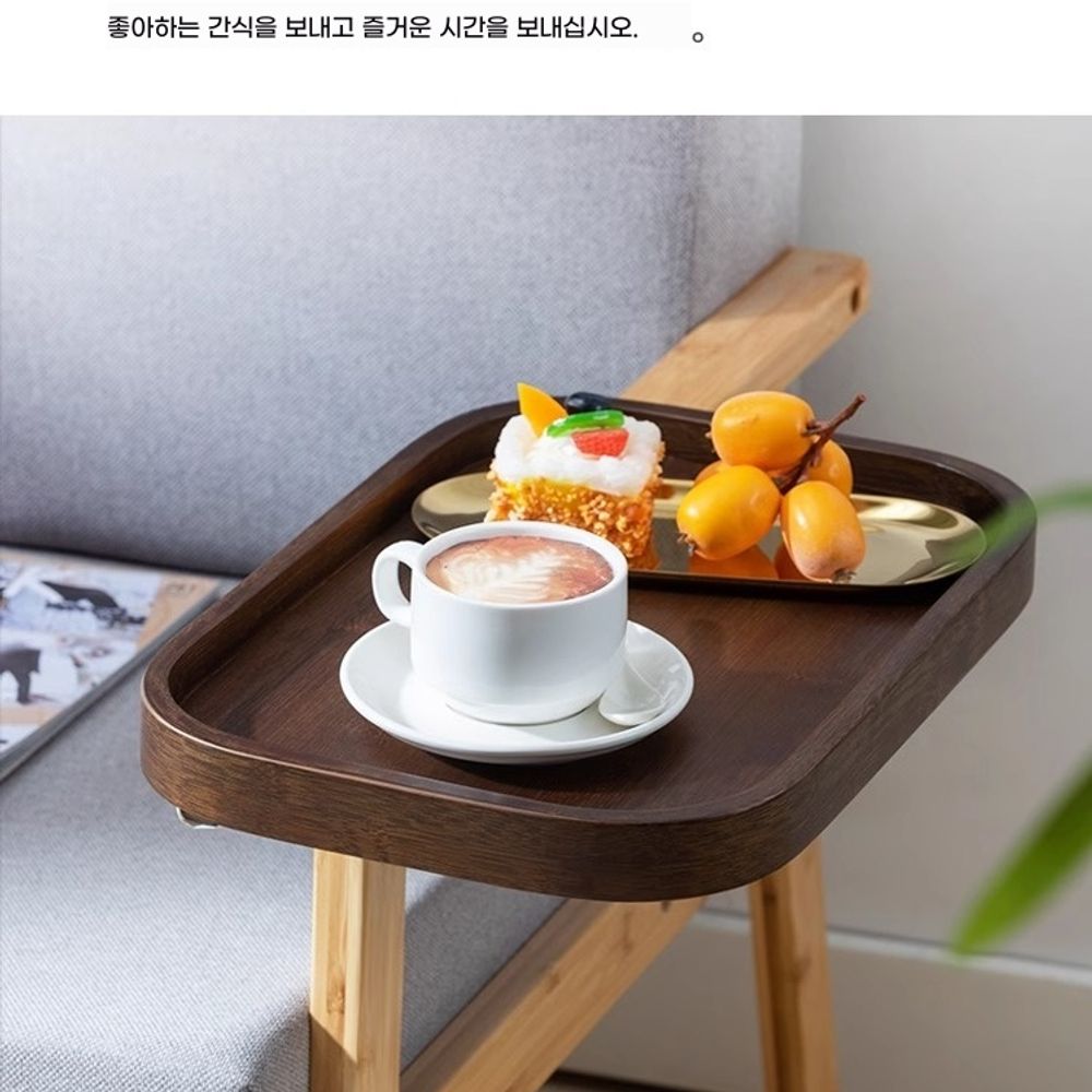 사이드 간이 협탁 서브 원목 미니 침대 수납 걸이 선반 거치대 - 상세 이미지 5