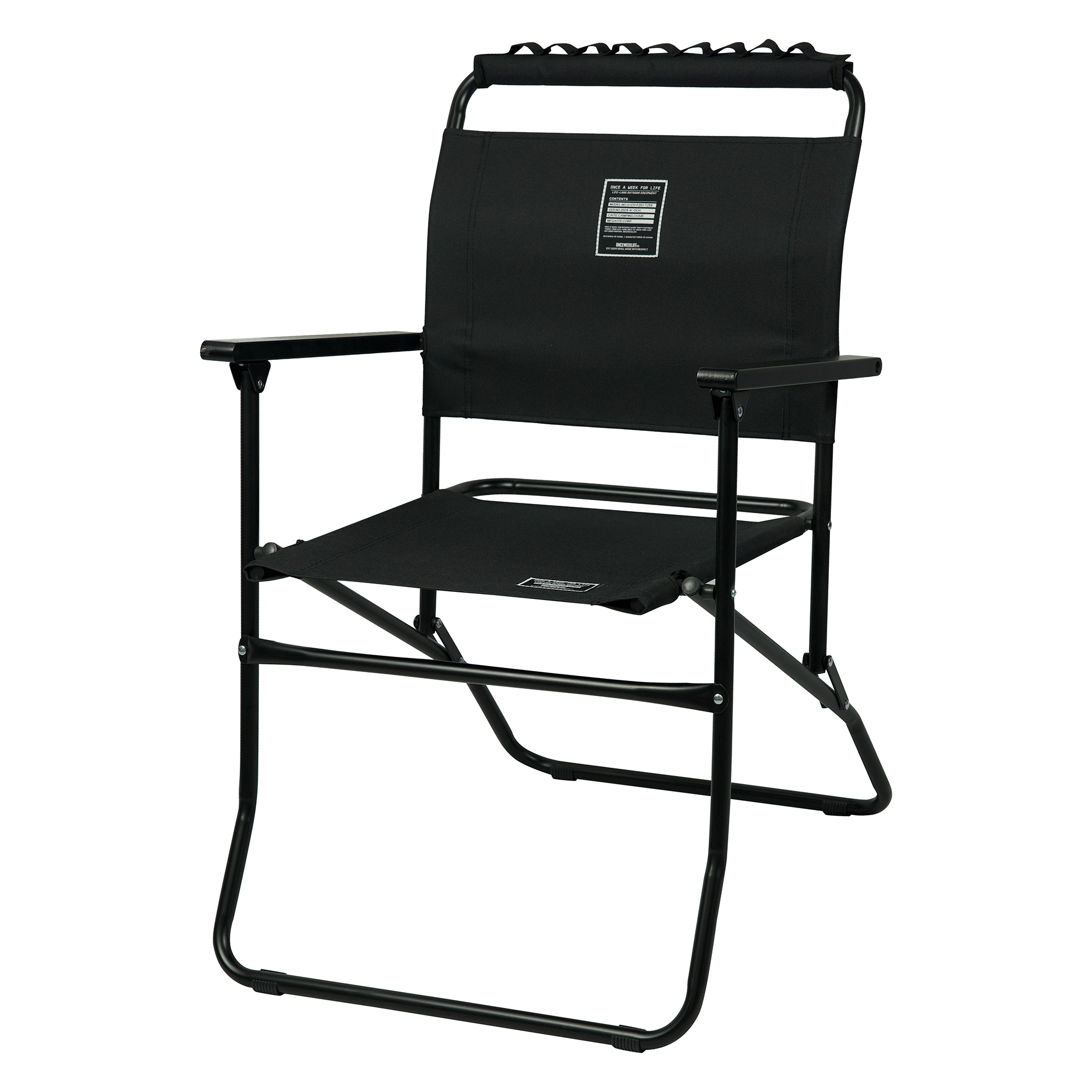 원스위크라이프 캠핑 접이식 폴딩 휴대용 경량 로버 체어 블랙
