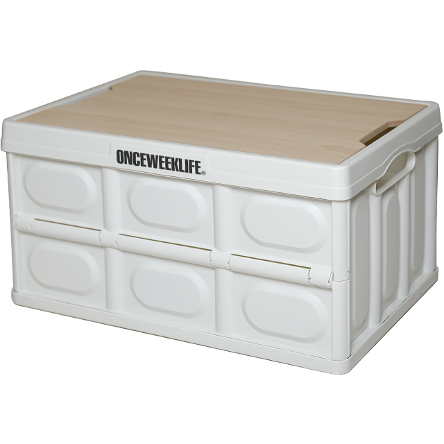 원스위크라이프 캠핑 폴딩 접이식 수납 박스 테이블 상판포함 아이보리