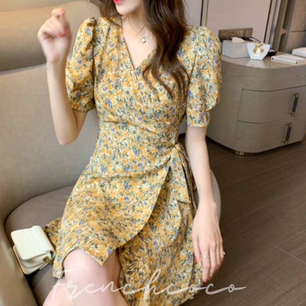 프렌치코코 A라인 프릴원피스 페미닌 나들이룩 - 상품 이미지