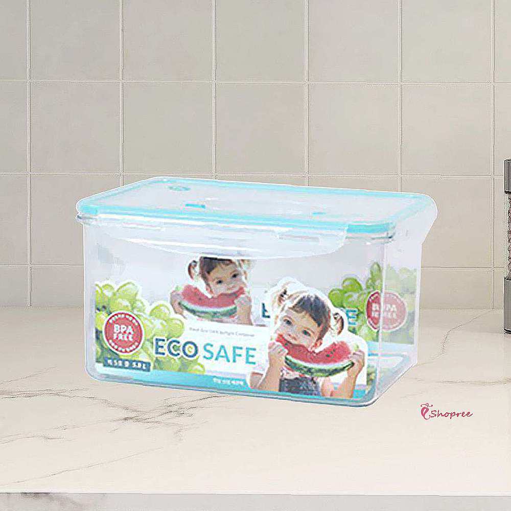 한진밀폐용기 핸들 5호 신선에코락 5.8L-반찬통 중형 통투명김치 주방 김치용기 손잡이d : 샵프리E