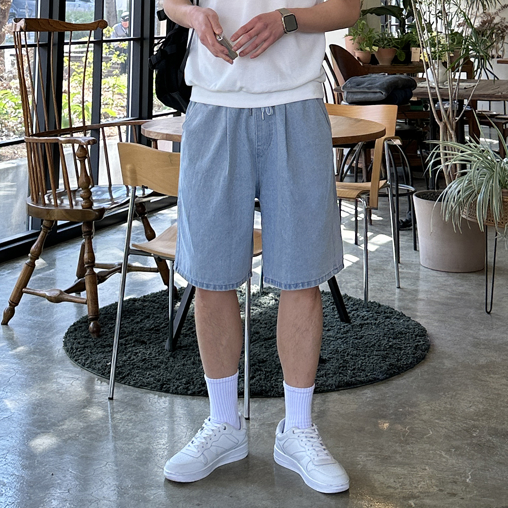 남자 반바지 남성여름바지 데님 버뮤다 팬츠 남자청반바지 - 상세 이미지 3