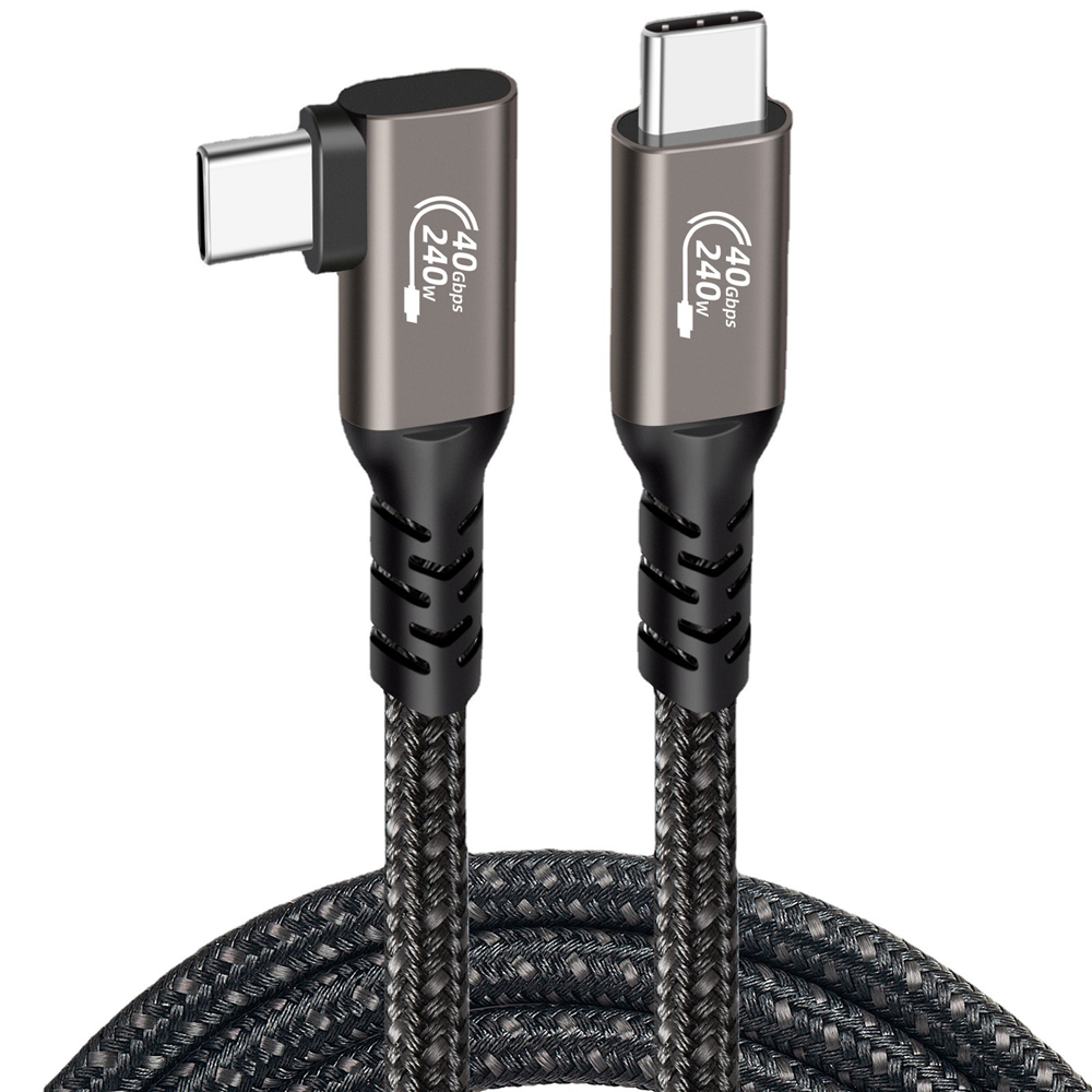 바라보고 USB4 C타입 ㄱ자형 고속충전 케이블 240W 40Gbps 그레이, 1개, 1.5m - 상세 이미지 2