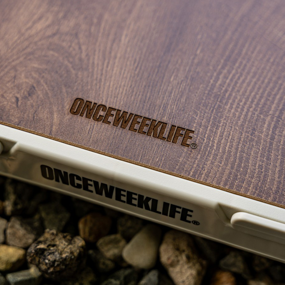 원스위크라이프 캠핑 손잡이 접이식 수납 폴딩 박스 상판 테이블 50L, 블랙