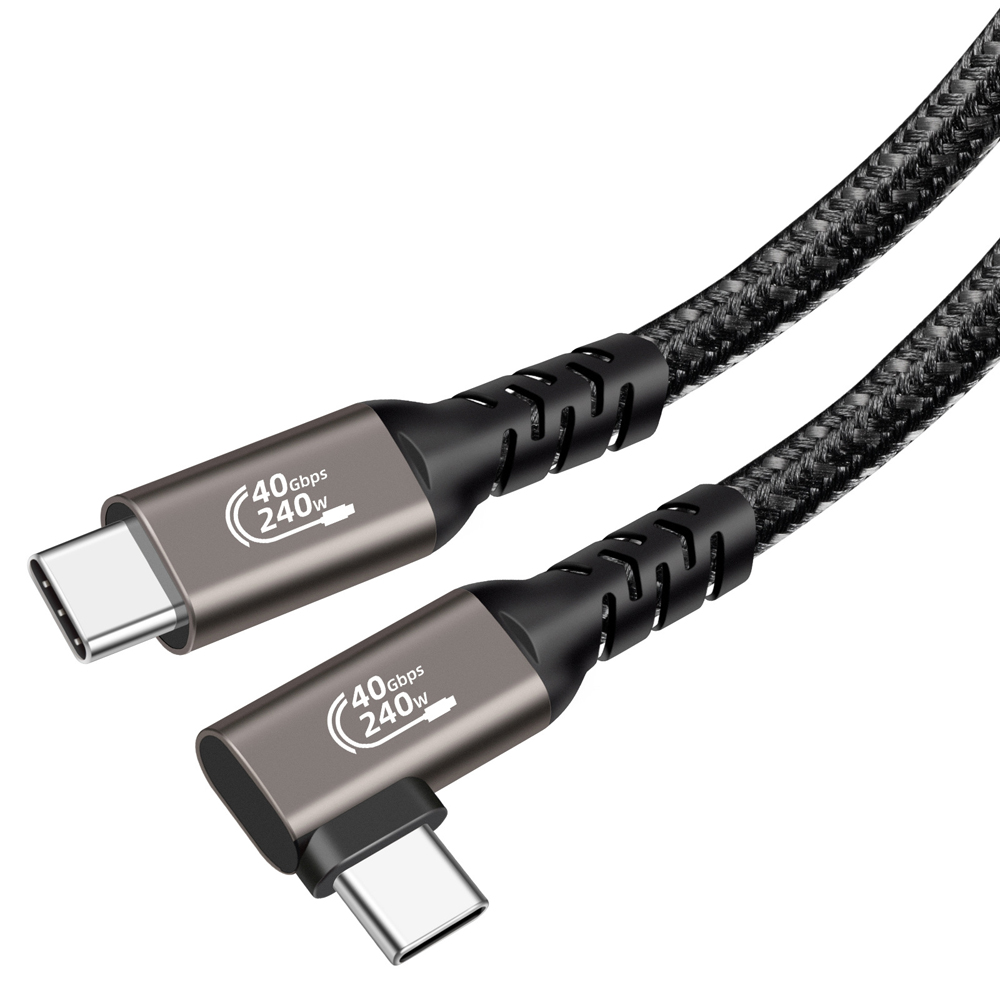 바라보고 USB4 C타입 ㄱ자형 고속충전 케이블 240W 40Gbps 그레이, 1개, 1.5m - 상세 이미지 4