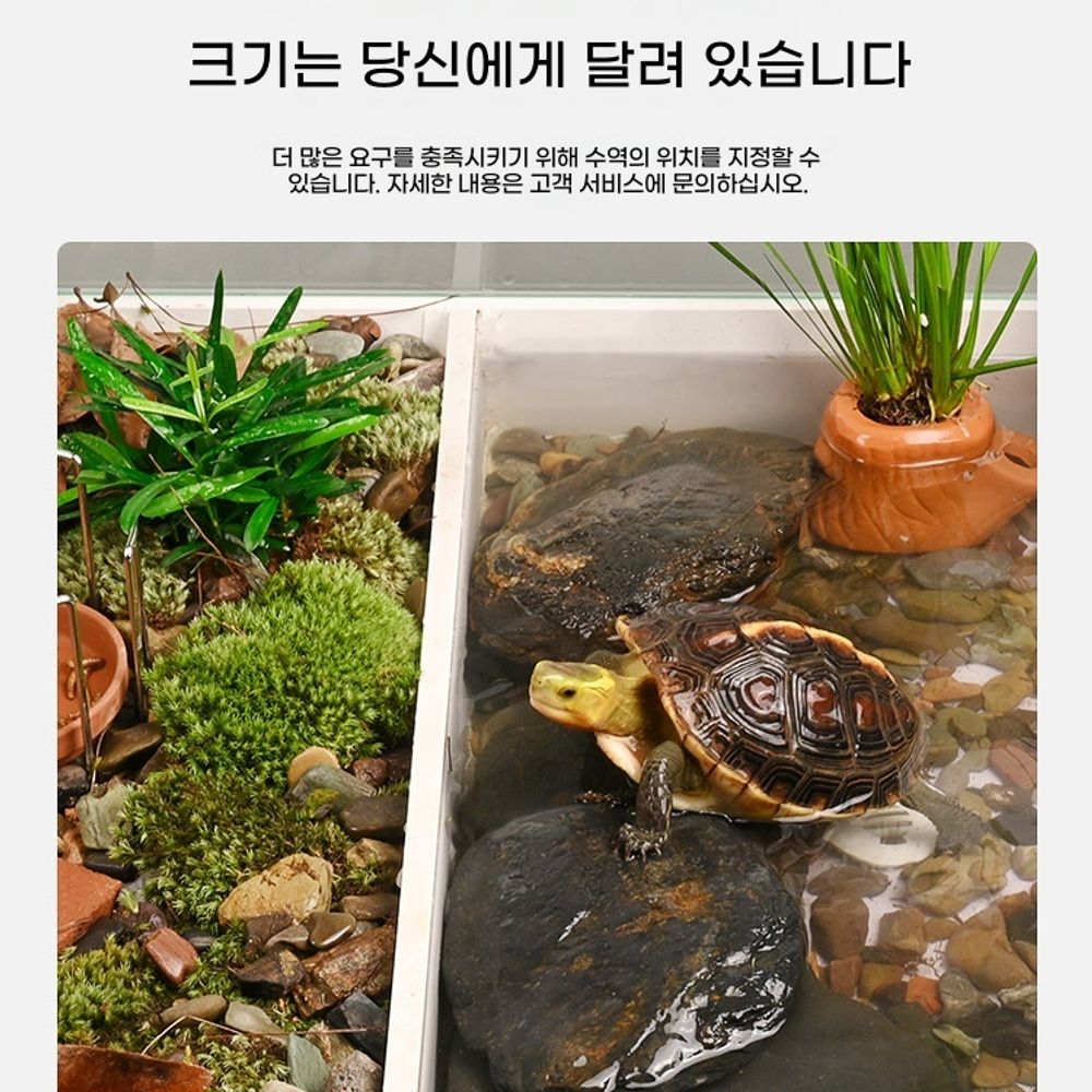 수조 거북이 사육장 이동식 바퀴형 오픈형 어항 수족관 60cm 이미지 6