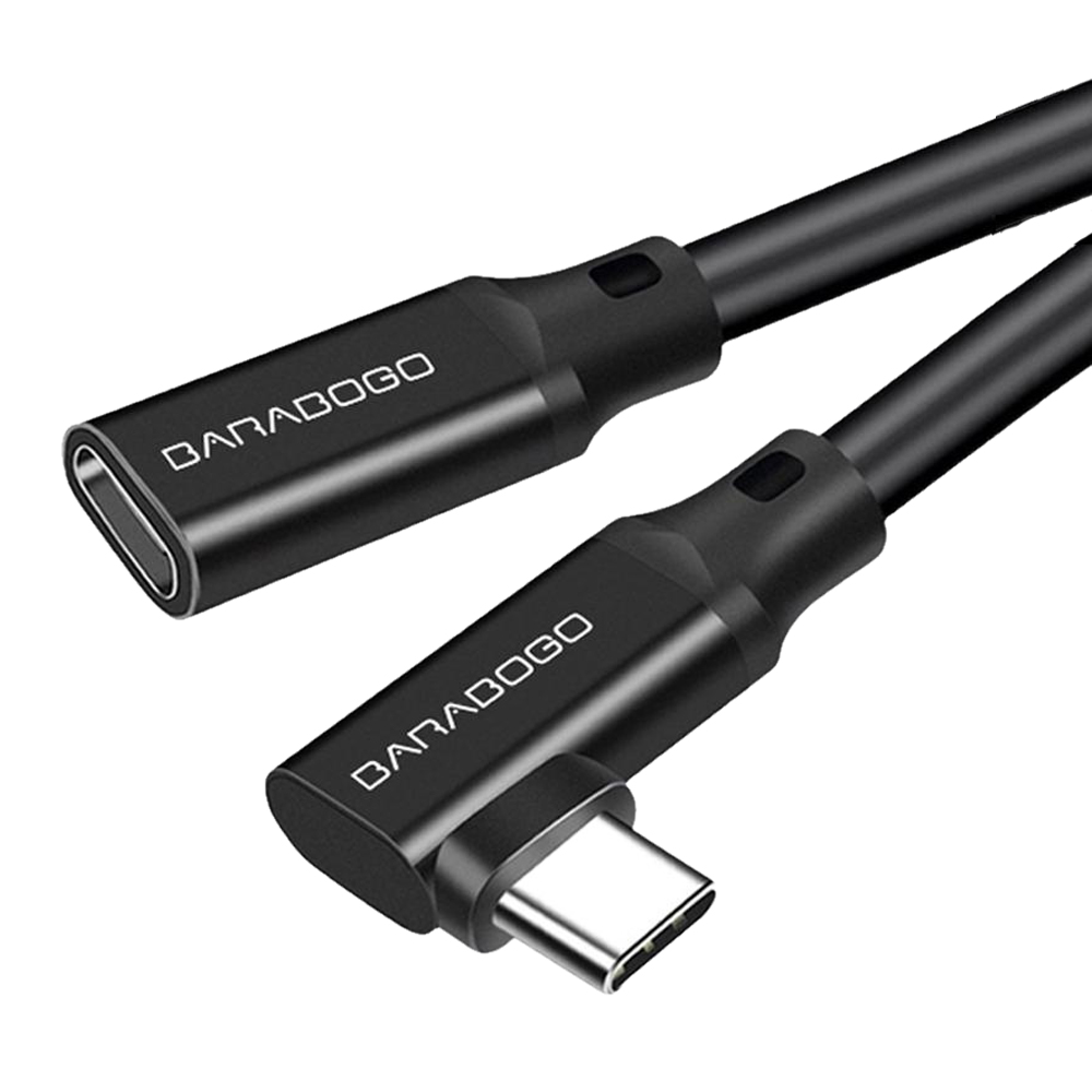 바라보고 USB3.2 Gen2 C타입 ㄱ자형 연장케이블 20Gbps 블랙, 1개, 3m - 상세 이미지 3