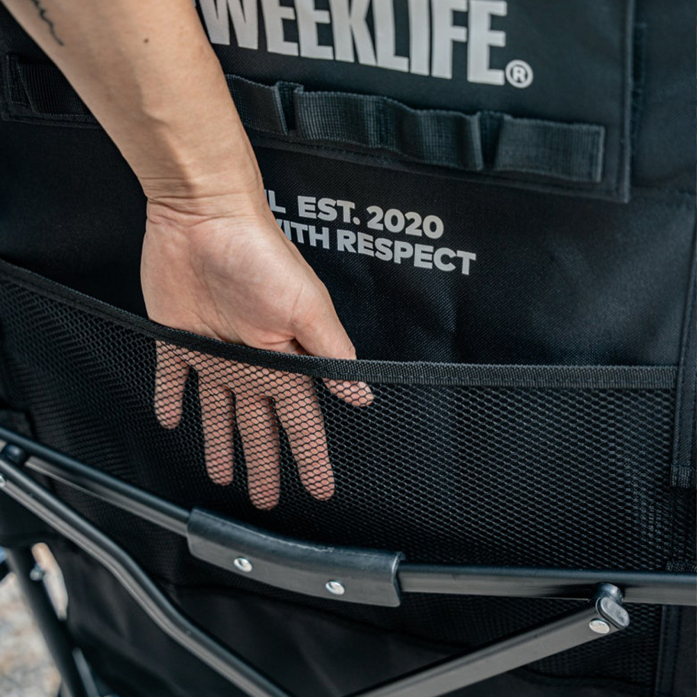 원스위크라이프 캠핑 경량 각도조절 리클라이너 롱 릴렉스 체어 블랙