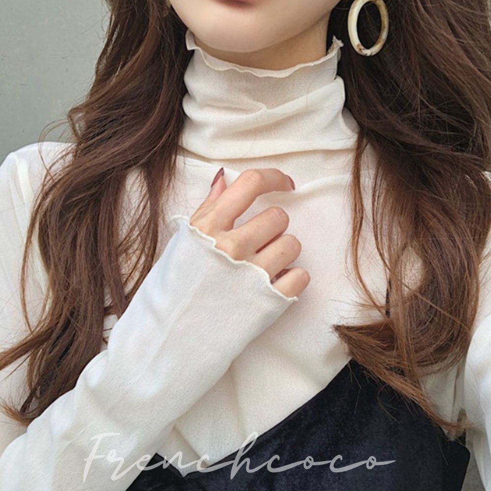 프렌치코코 레이어드 이너 시스루 블라우스 망사 티셔츠 - 메인 이미지