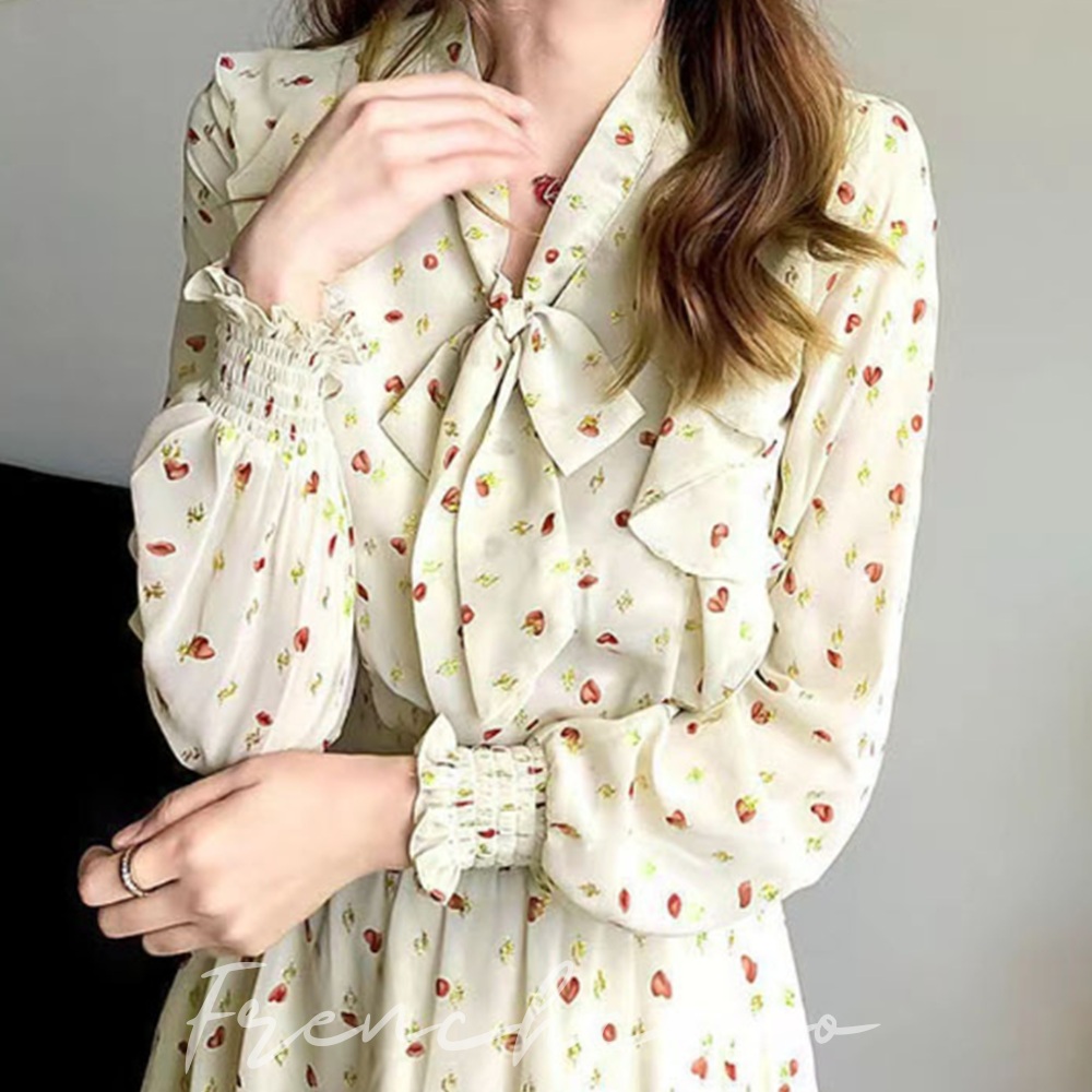 프렌치코코 플라워 프릴 원피스 긴팔 봄치마 데이트룩 여자