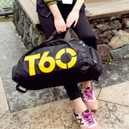 [컬러웨이브OEM]캔캔토토 T60 스포츠 더플백 블랙옐로우 헬스가방 스포츠가방백팩 축구백팩 신발수납