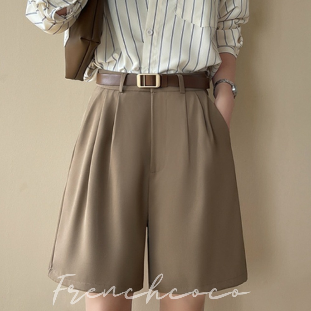 프렌치코코 반바지슬랙스 여름직장인바지 슬랙스5부 정장반바지 - 상품 이미지