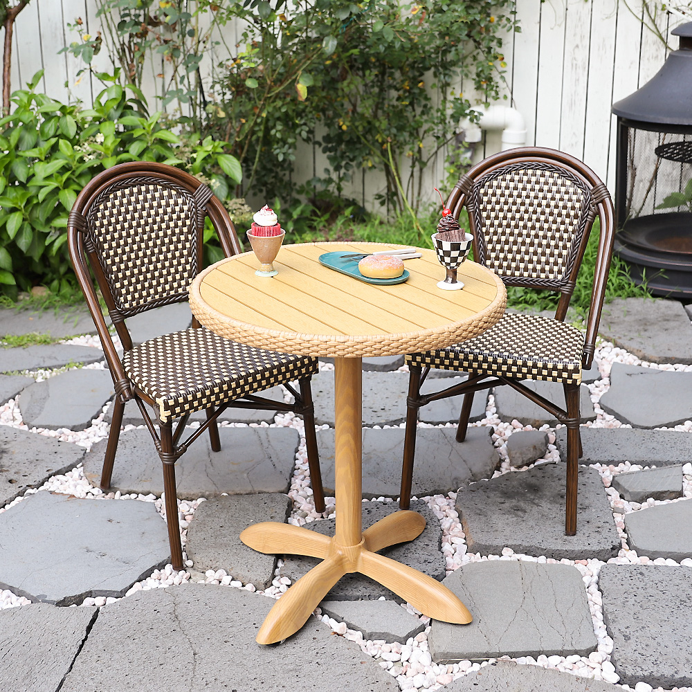 마르케 야외용 라탄 원형테이블 카페테라스 아웃도어가구(의자미포함)