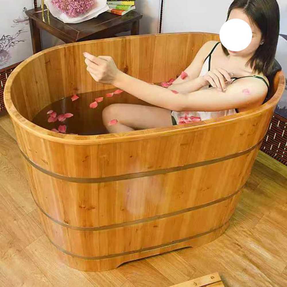 편백욕조 미니 욕조 가정용 사우나 원목 자쿠지 목욕 100cm - 상품 이미지
