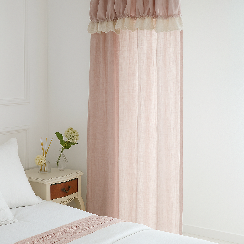 디뮤어 발레 로즈핑크 린넨커튼 135x240cm