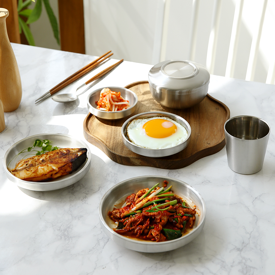 플라라 올샤틴 이중 진공 스텐 공기 밥 그릇 식당 합식기 - 상세 이미지 2