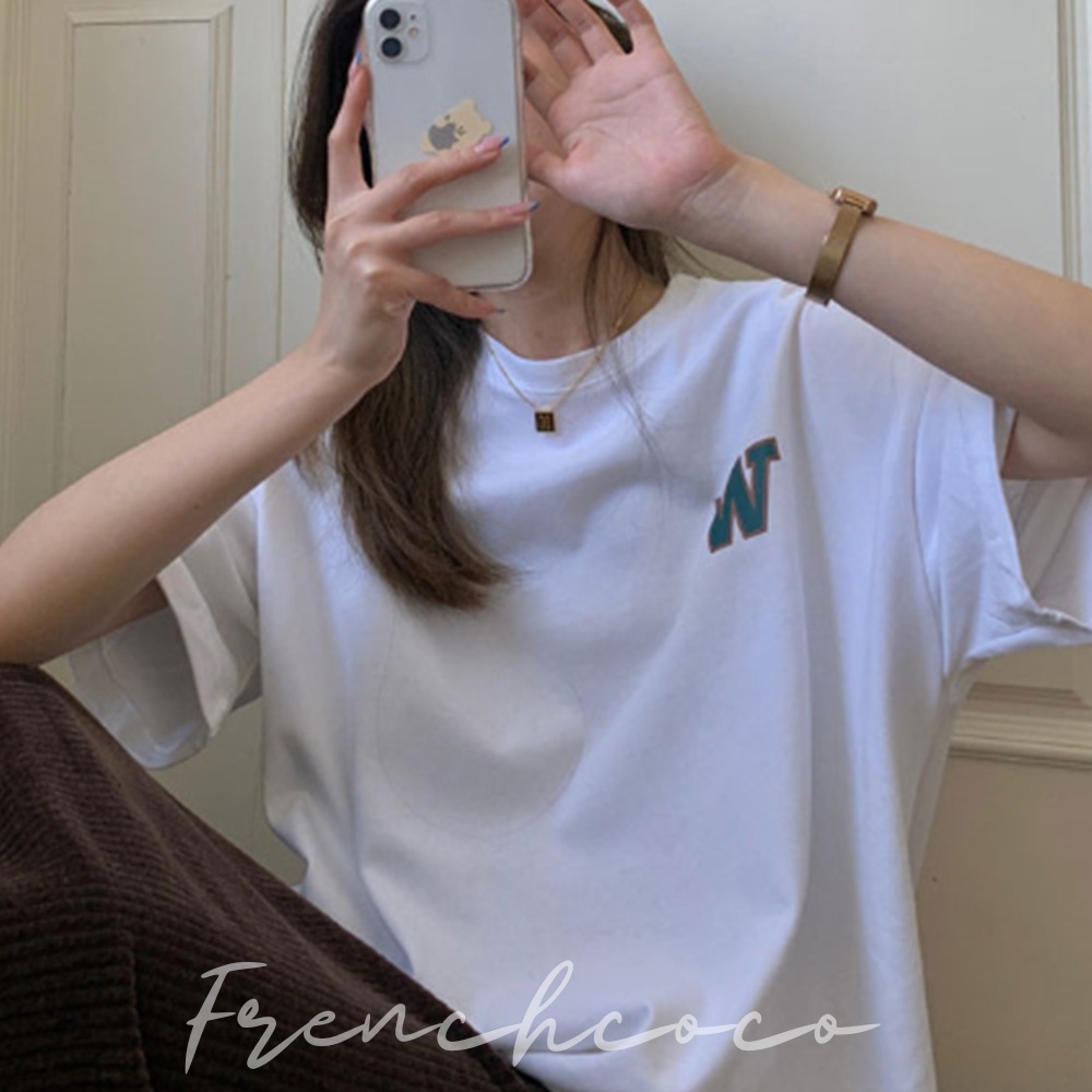 프렌치코코 레터링 반팔 오버사이즈 스펠링 - 상품 이미지