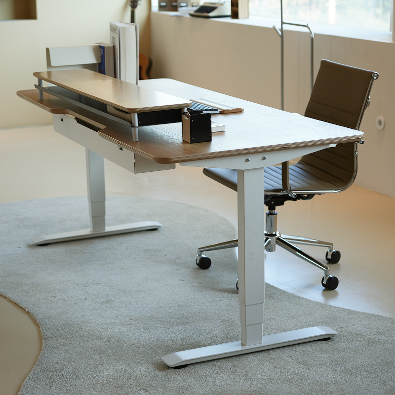 오프레임 BARCO 원목 모션데스크 자작나무 프리미엄 듀얼 모터 전동 높이조절 책상