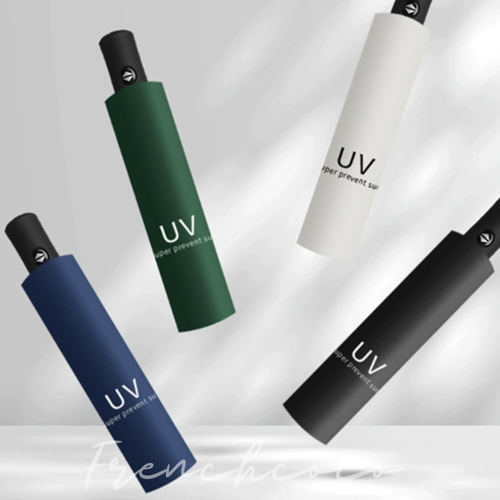 프렌치코코 3단 자동 우산 양산 UV 휴대용 미니 암막 원터치 접이식 양우산 자외선차단 - 상품 이미지
