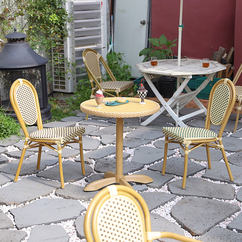 마르케 라탄 원형테이블 야외용 카페테라스 아웃도어가구
