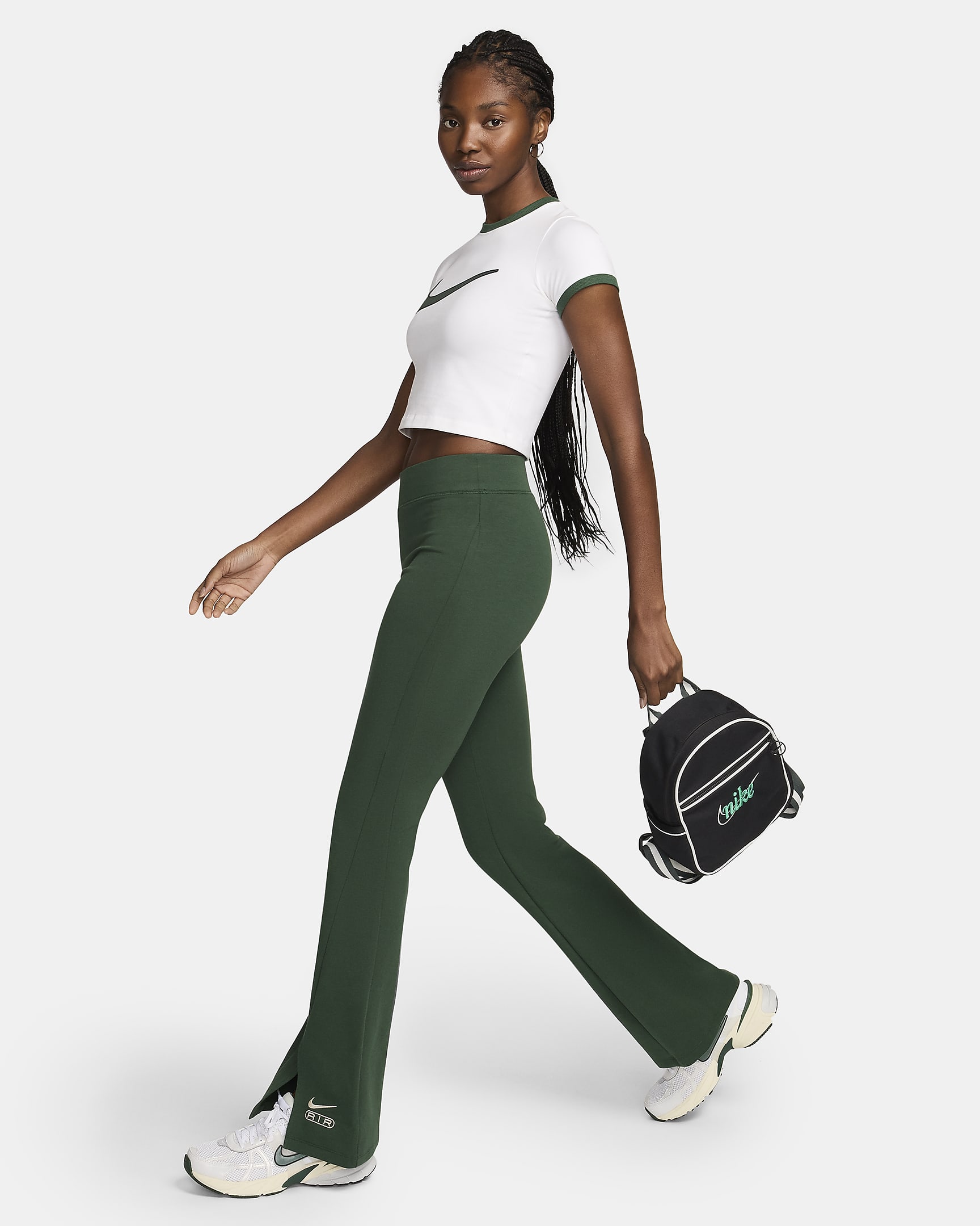 [국내매장판] 나이키 여성 미니 백팩 가방 중학생 고등학생 소풍 가방 여행 배낭 블랙그린(365레트로)