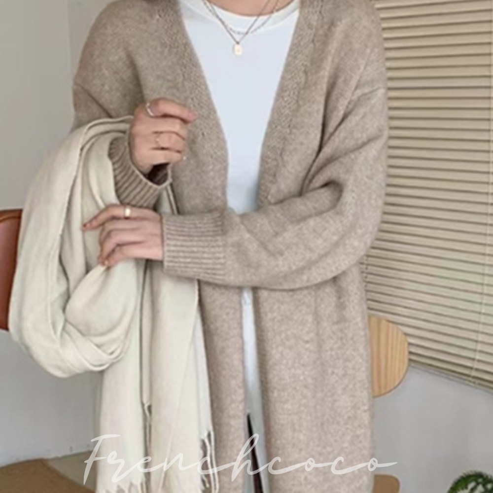 프렌치코코 루즈핏 롱가디건 집앞마실룩 미니멀 꾸안꾸