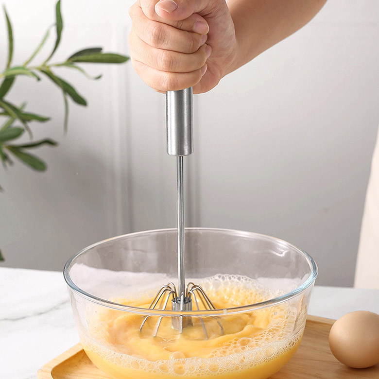 반자동 스텐 거품기 머랭 계란풀기도구 홈베이킹 푸쉬 미니 주방 제과제빵 diy 카페