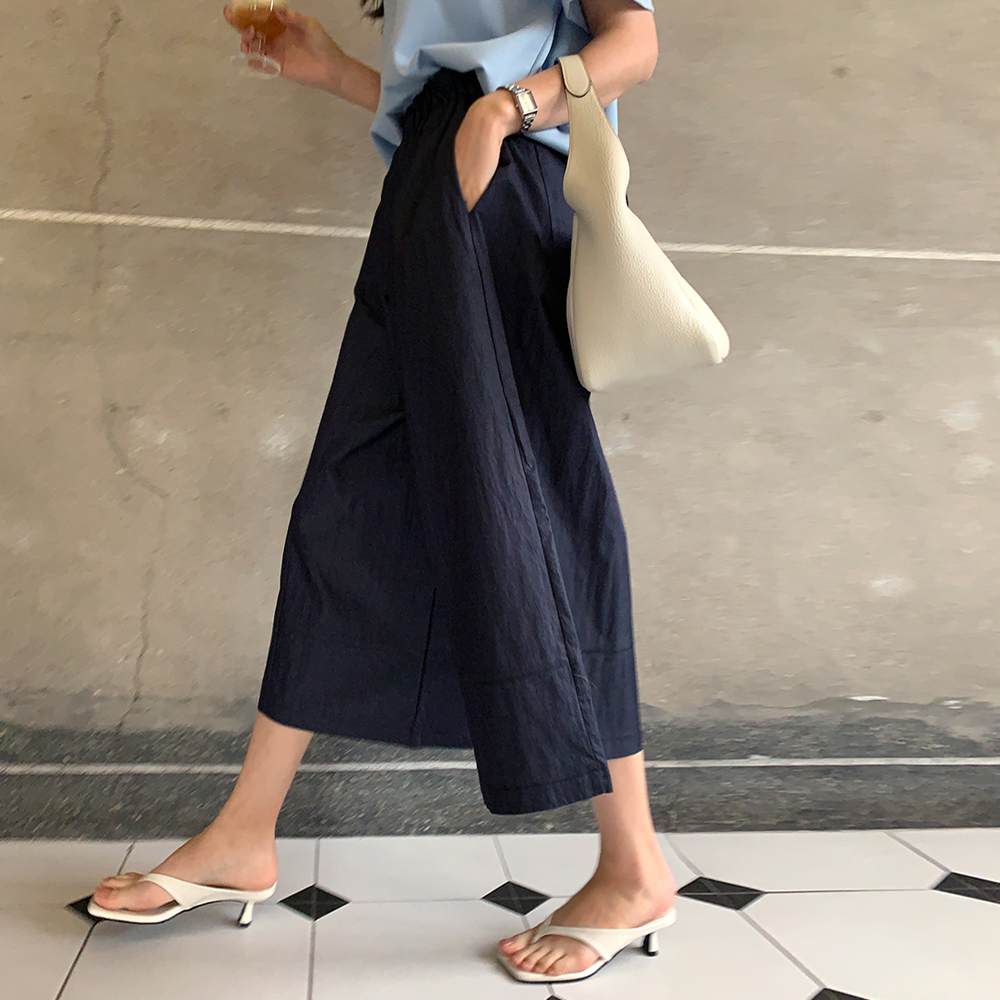 엘로하 9부 와이드 밴딩 팬츠 - 상세 이미지 5