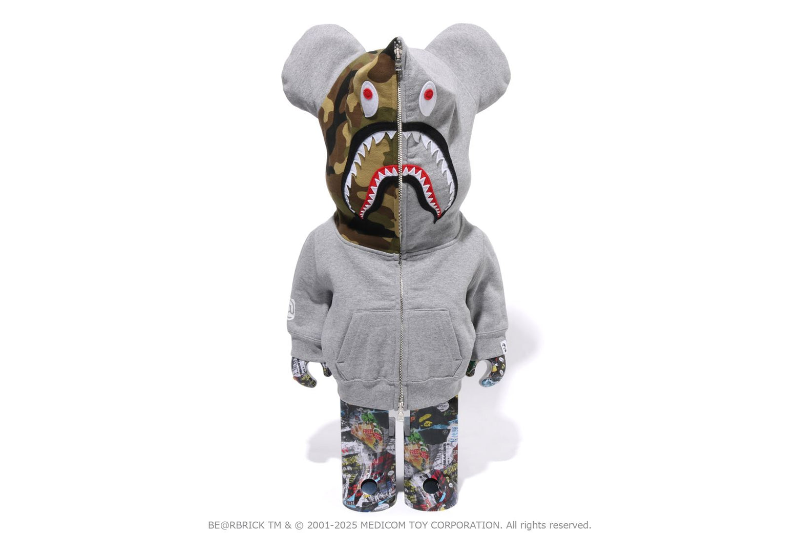 베이프 베어브릭 LEGACY CAMO SHARK BE@RBRICK 1000% 4월 신상 1K73-185-904 - 상세 이미지 3
