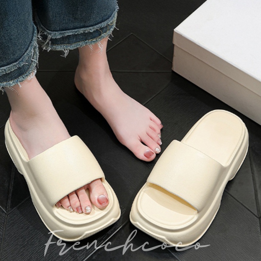 프렌치코코 말랑 푹신 통굽 슬리퍼 블랙 EVA 여름 꾸안꾸 샌들