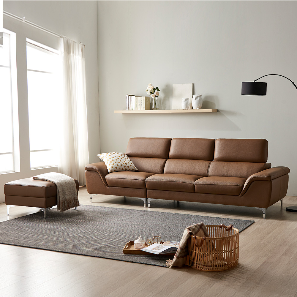 이노센트 하이드 천연면피가죽 4인소파+스툴 i105605