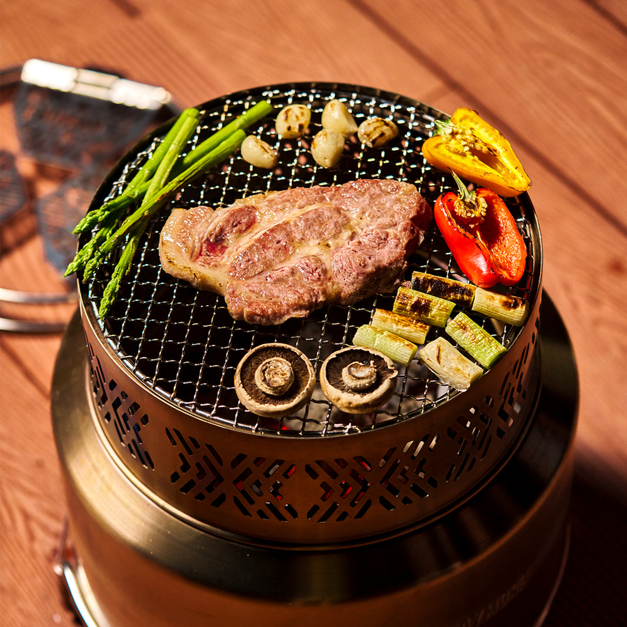 크레모아 아르더 33 캠핑 화로대 불멍 스텐그리들 이중연소 바베큐그릴 접이식 휴대용 가방 포함