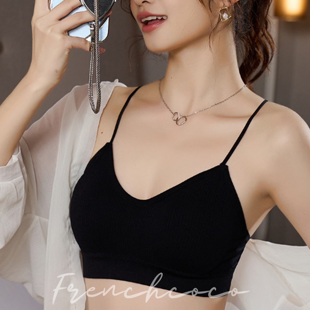 프렌치코코 백리스 브라렛 브라탑 이너웨어 노와이어 속옷 캡나시 골지 볼륨업 - 메인 이미지