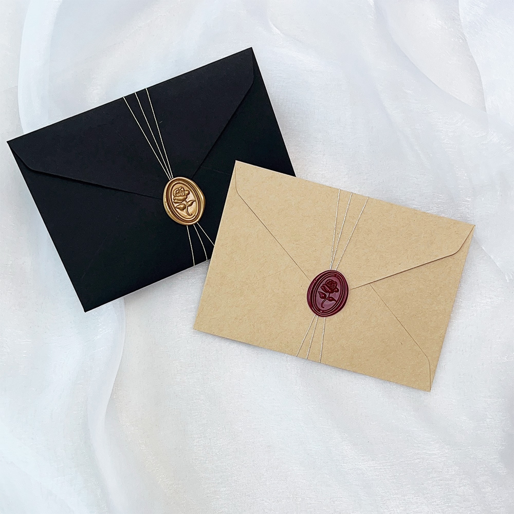 실링왁스 스티커 웨딩 엽서 봉투 포장 B타입 루나브라운 청첩장 스티커 18개입