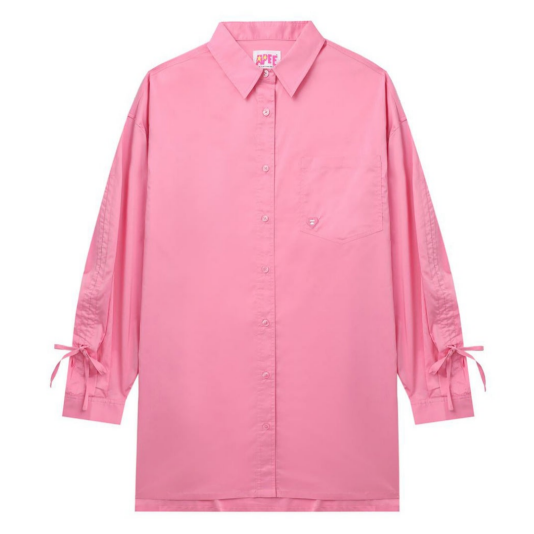 베이프 우먼즈 셔츠 DRAWSTRING DETAILS BOYFRIEND SHIRT 4월 신상 CK20-231-002 - 메인 이미지