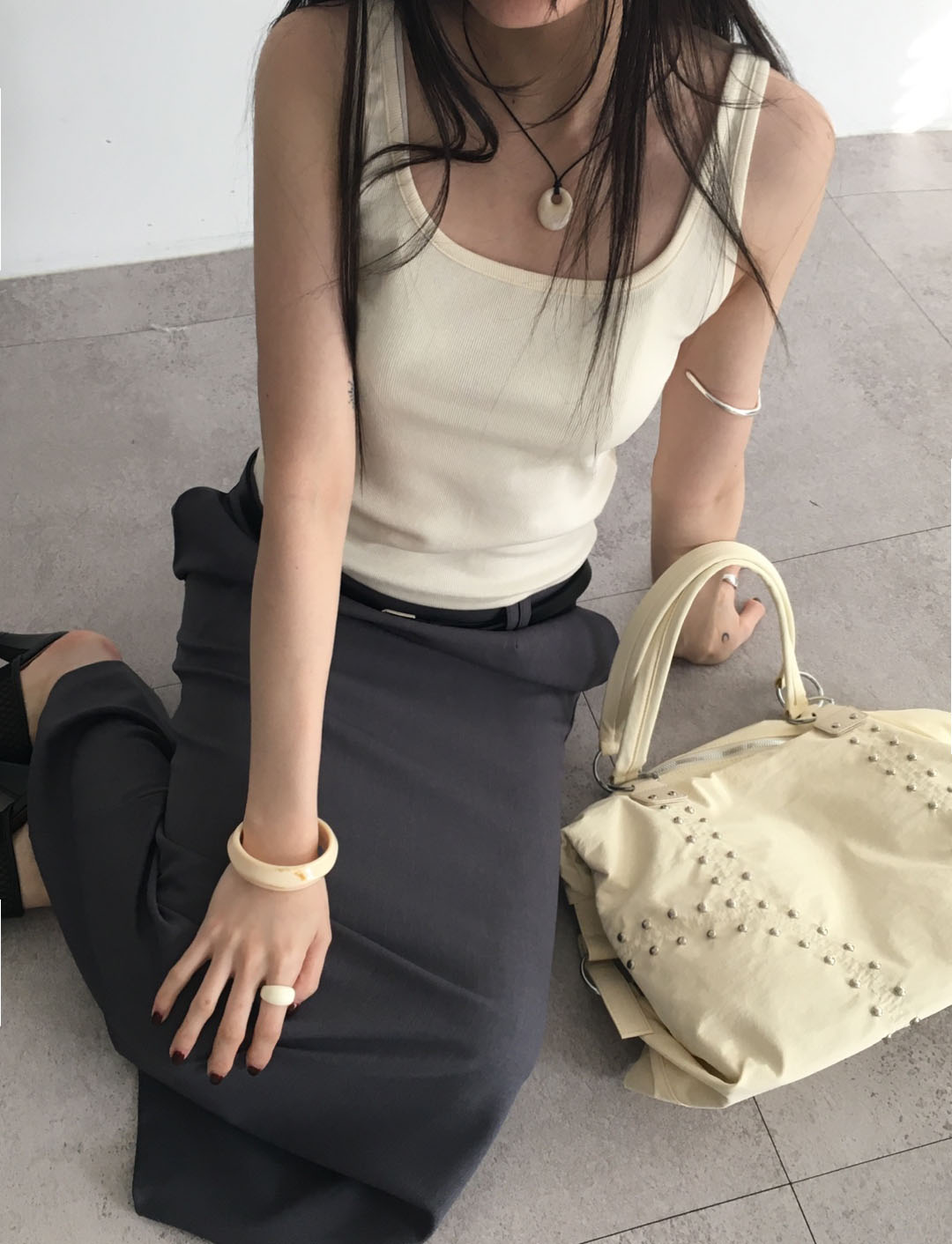 Marble Pendant Necklace 마블 펜던트 네크리스 (길이 조절 가능) 상세 이미지 9