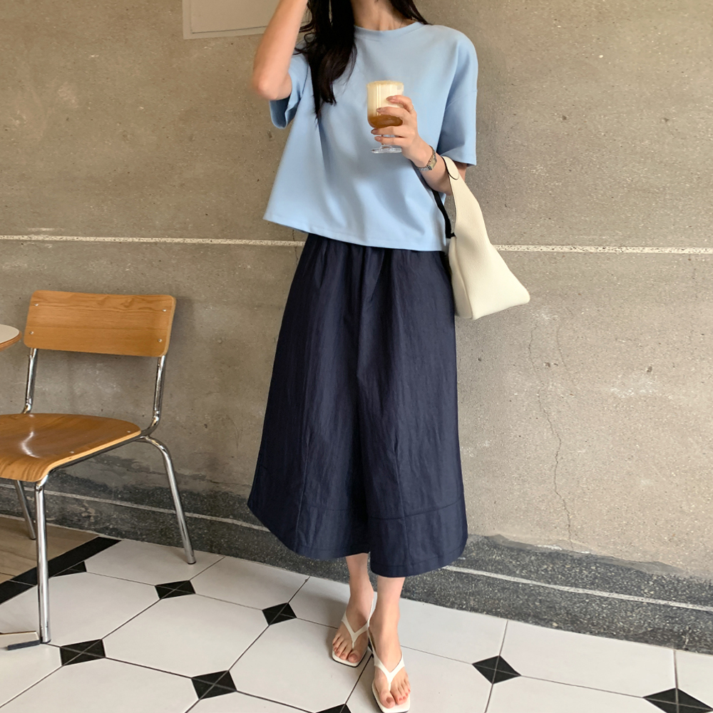 엘로하 9부 와이드 밴딩 팬츠 - 상세 이미지 2