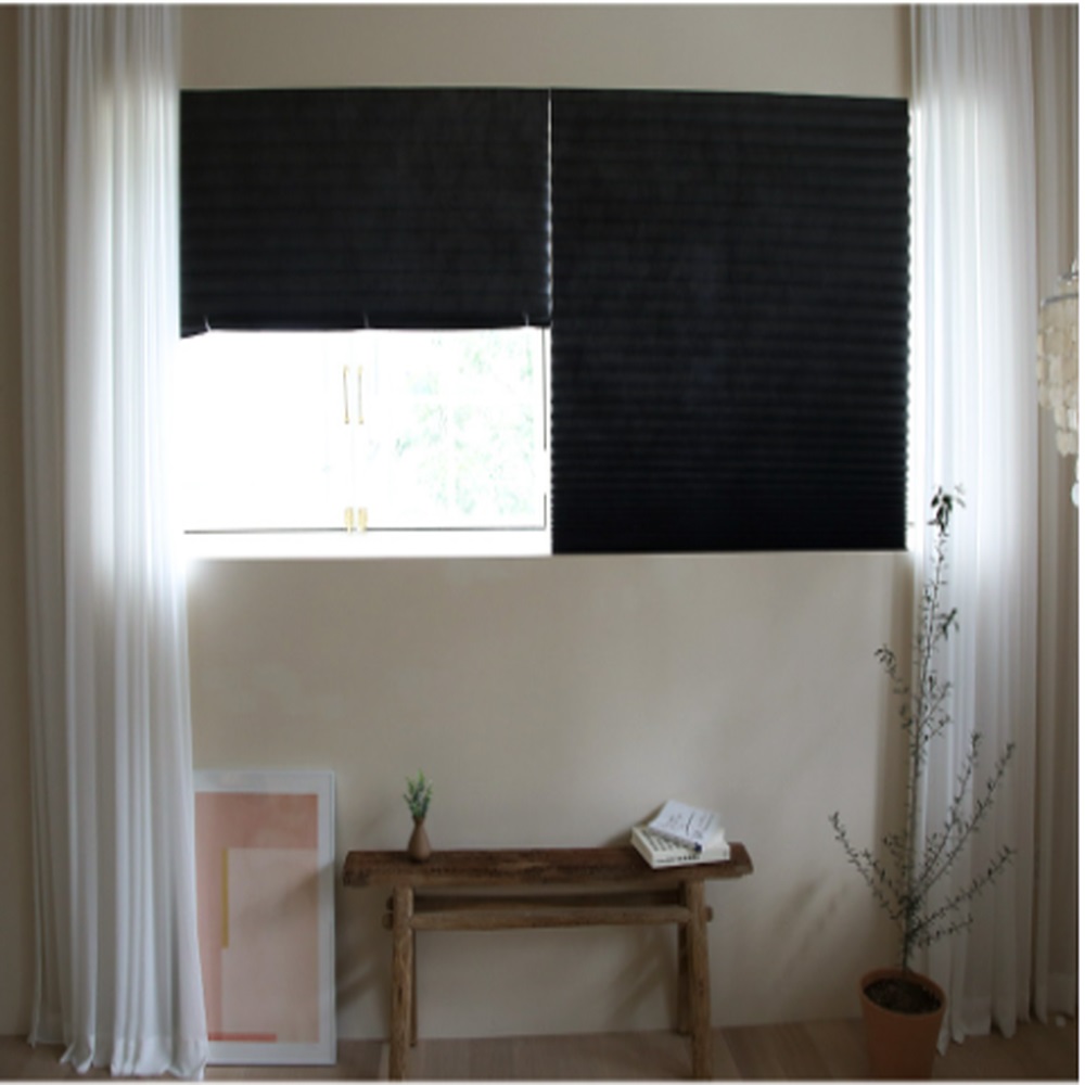 붙이는 암막 블라인드 창문 햇빛가리개 무타공 셀프 종이 베란다 120x240cm