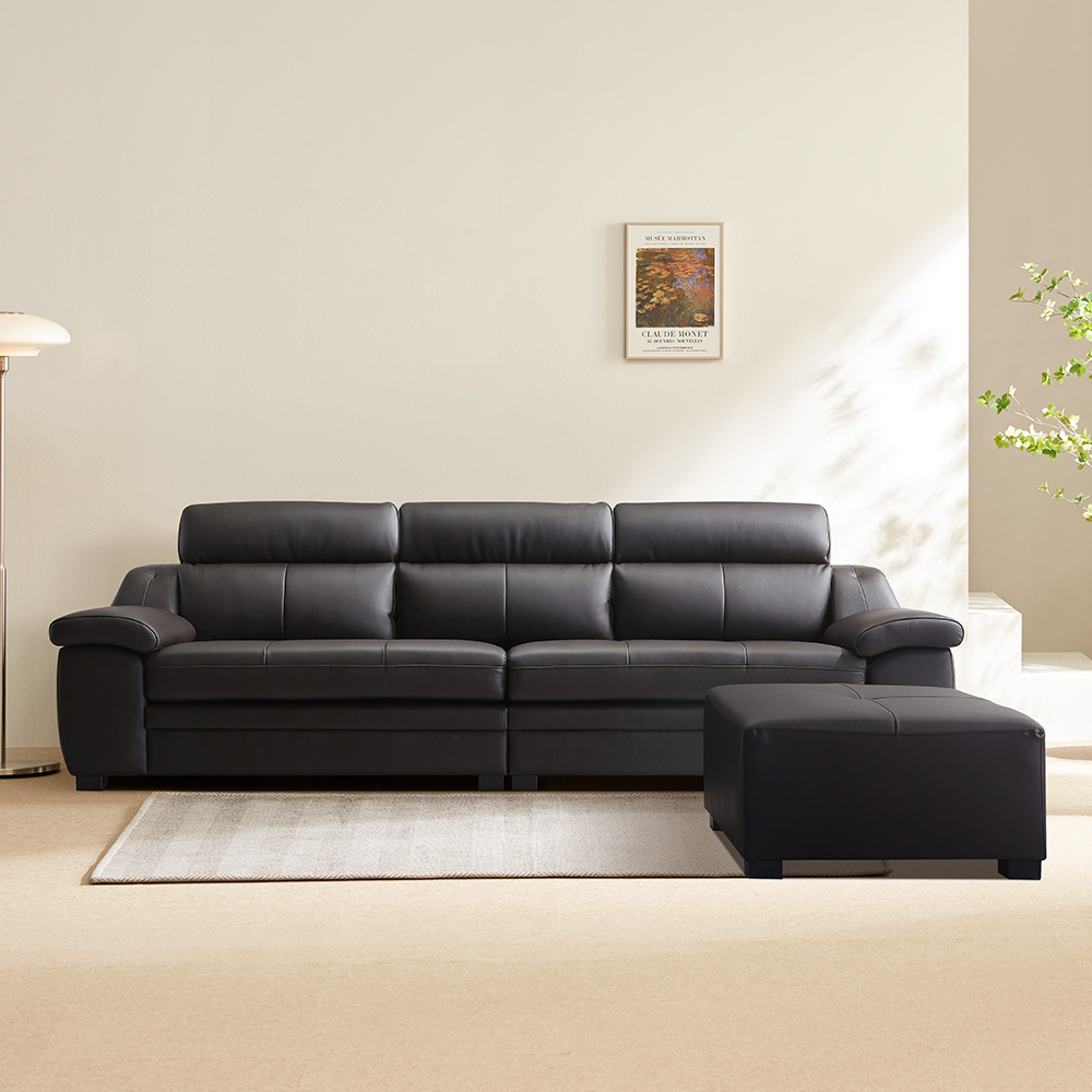 이노센트 데미 천연면피가죽 4인소파+스툴 i105593