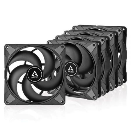 ARCTIC [해외]ARCTIC P14 Max (5팩) - PC 팬, 고성능 140mm 케이스 PWM 제어 400–2800 rpm, 정압 최적화, 0dB 모드 블랙