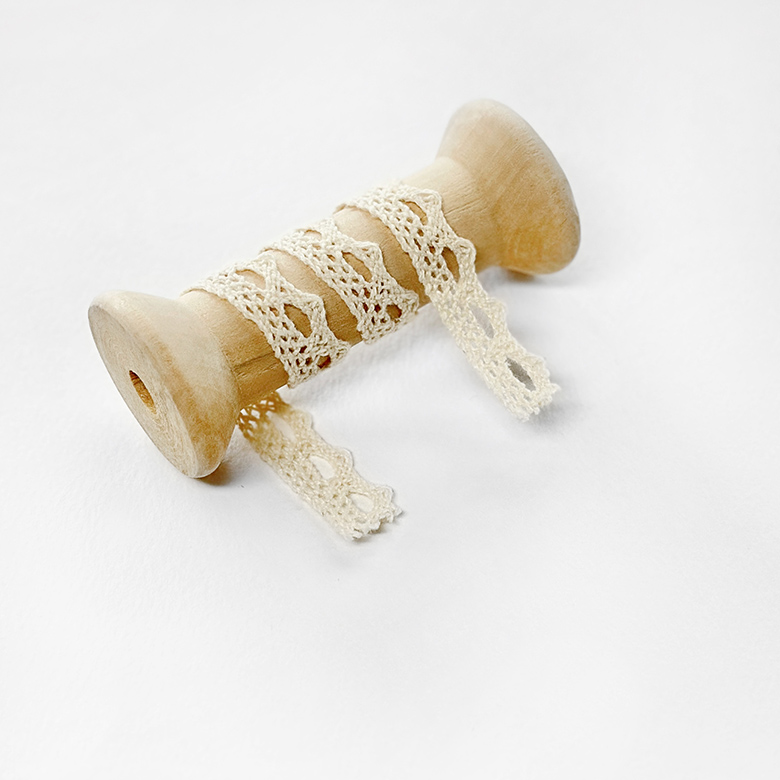 (대용량 10마) 1.1cm 토숀레이스 면레이스 장식레이스 밑단용 레이스 스칼랩레이스 (900cm) - 상품 이미지