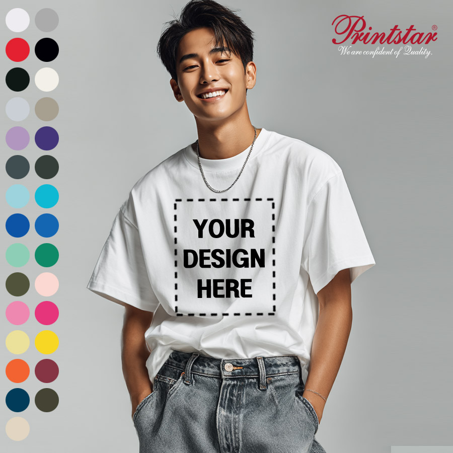 프린트스타 085-CVT 17수 무지 반팔티셔츠 단체티 반티 소량인쇄 1장도제작가능
