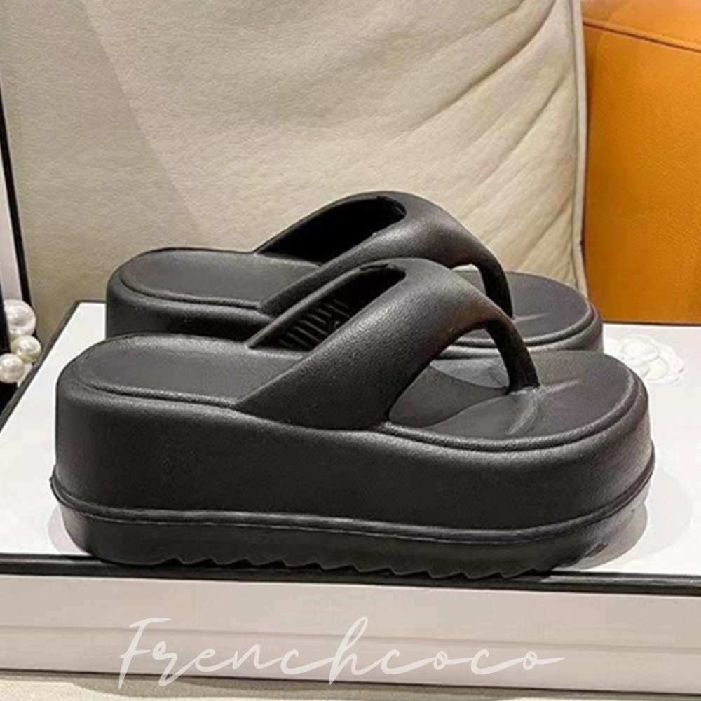 프렌치코코 통굽 쪼리 슬리퍼 키높이 키작녀 무소음 실내화 거실화