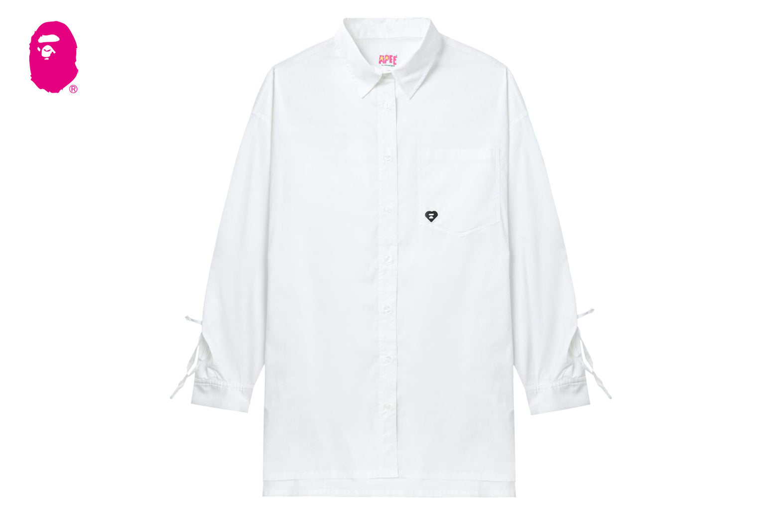 베이프 우먼즈 셔츠 DRAWSTRING DETAILS BOYFRIEND SHIRT 4월 신상 CK20-231-002 - 상세 이미지 3