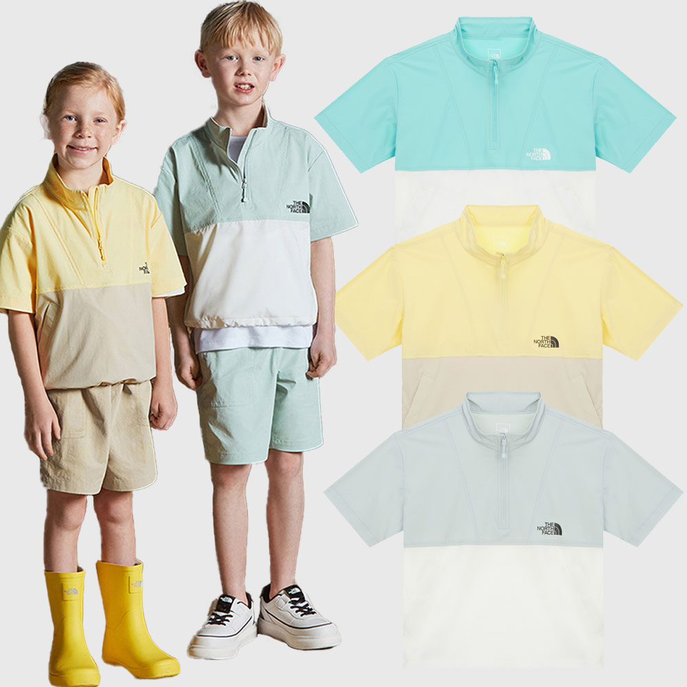 노스페이스 키즈 반팔티 냉감 아동 주니어 우븐 아노락티 NT7KR16S