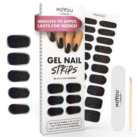 Besuche den MOYOU LONDON-Store [해외]MOYOU LONDON 반 경화 UV 젤 스트립-20 개-살롱 품질의 매니큐어 용 네일 포일 - Chrome NIghts [B0CNDXRR9H]